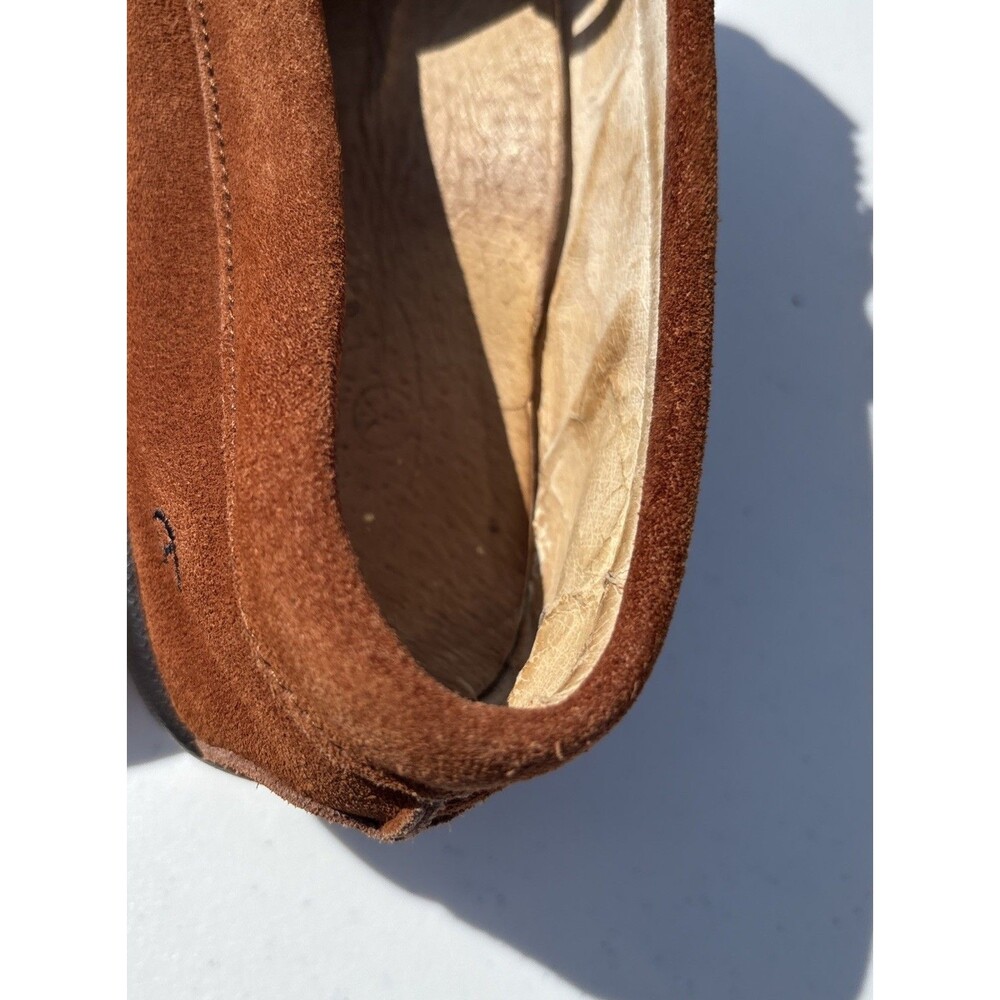 Peace Moccasins Donna Shoes Womens Size 11 W Wide Brown Suede Slip On Loafers - Picture 10 of 11